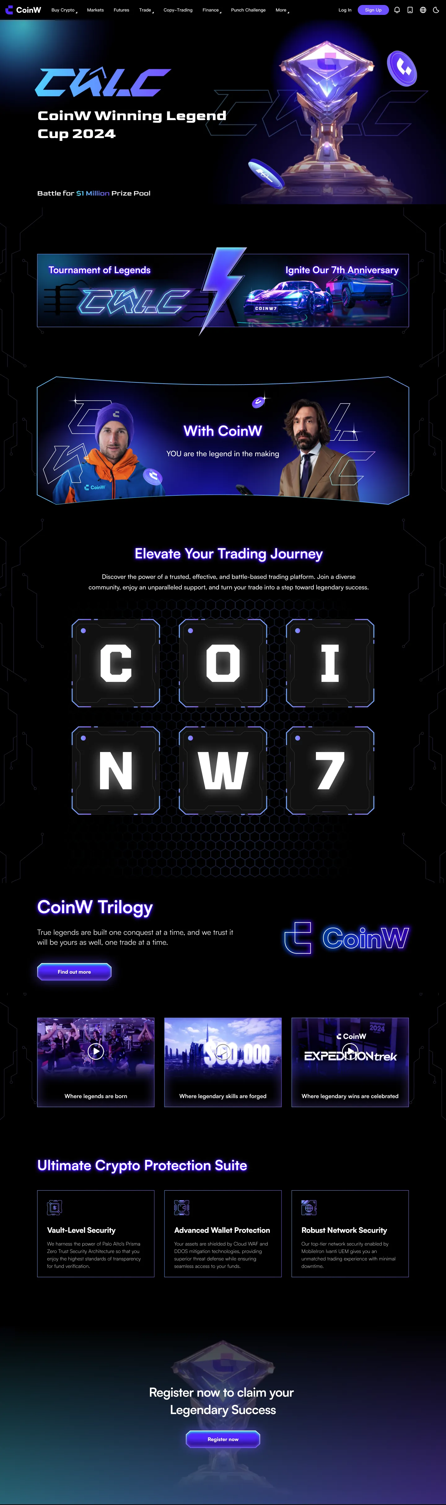 CoinW 7th anniversary landing page